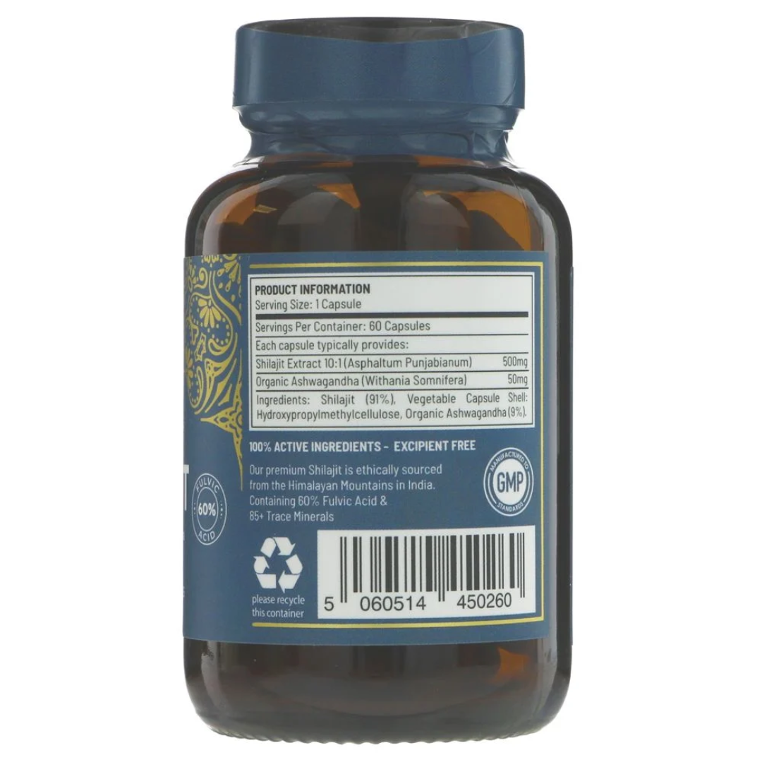 Shilajit Extract & Ashwagandha Capsules – 60 Capsules