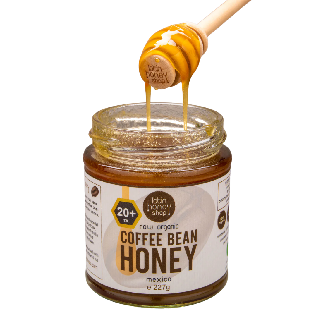 20+ ACTIVE Raw Organic Coffee Bean Honey from Mexico 227g