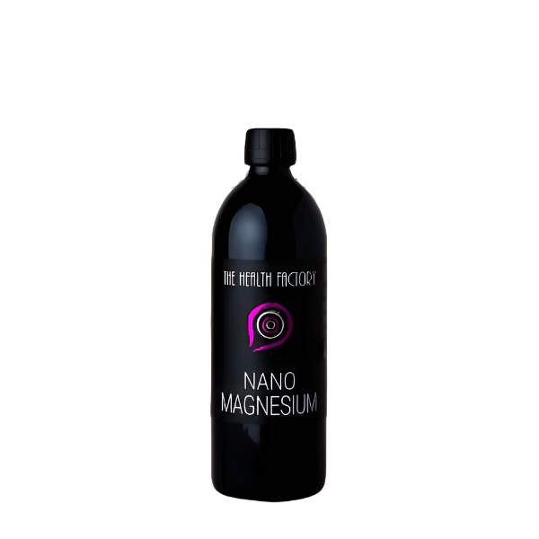 500ml bottle of Nano Magnesium liquid supplement – pure elemental magnesium in violet glass packaging