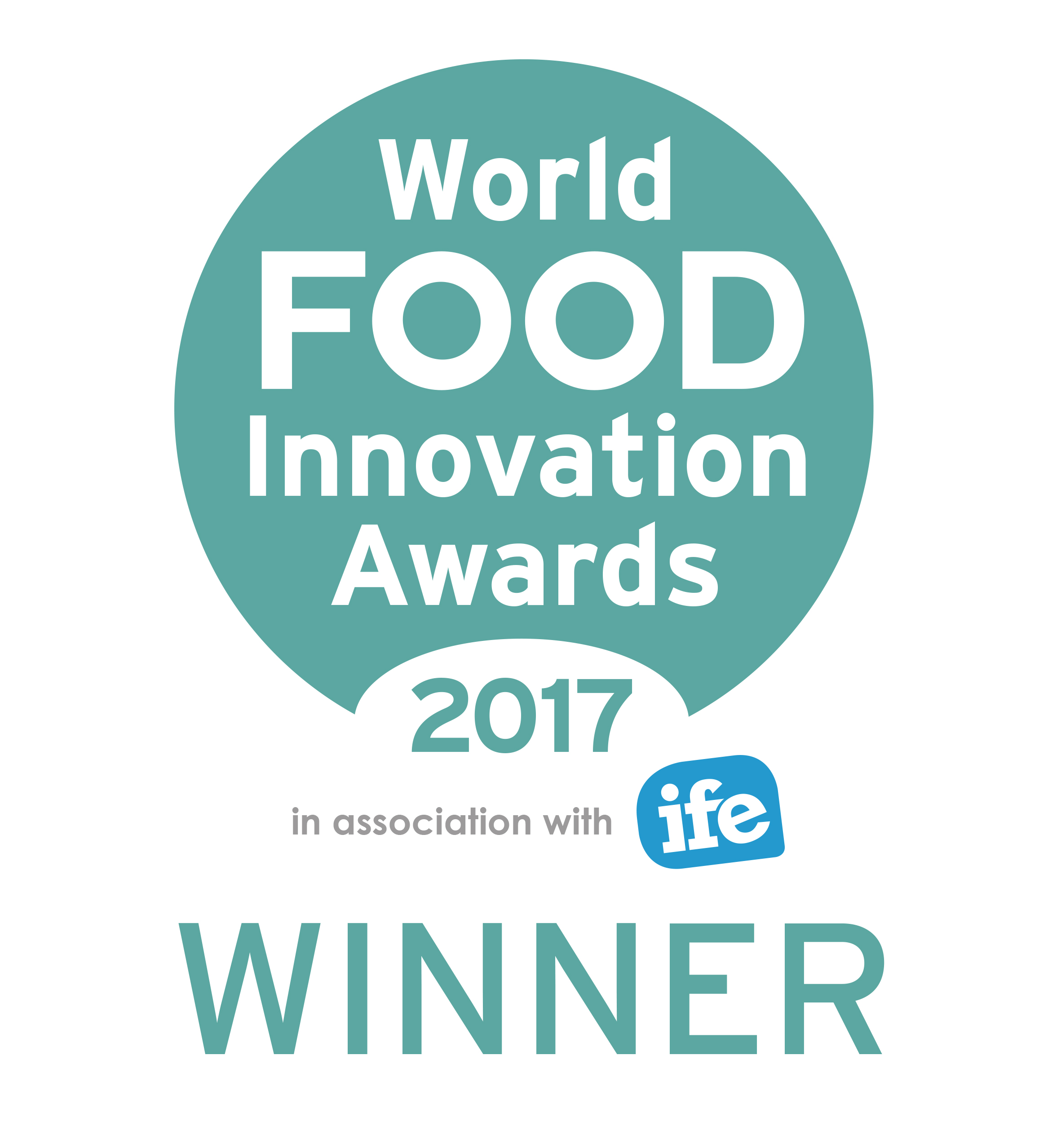 Award badge for the World Food Innovation Awards 2017 Winner