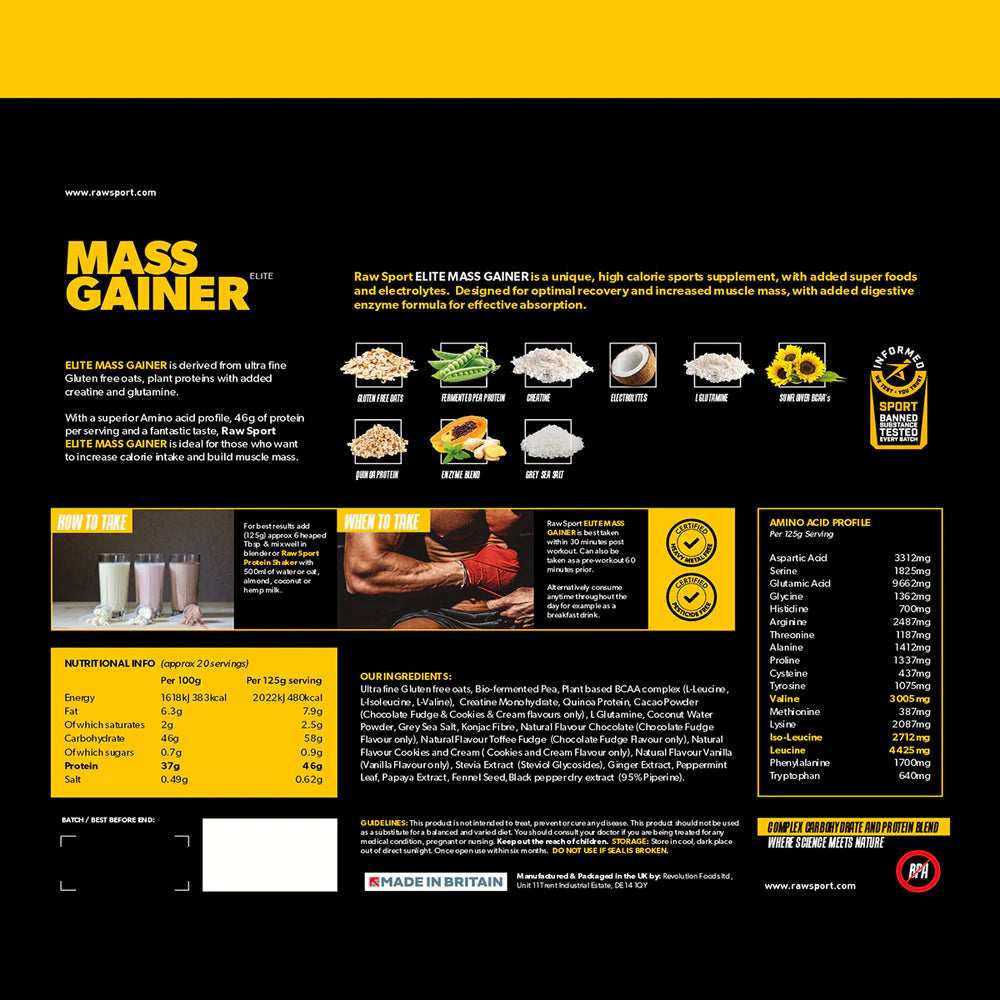 Raw Sports Mass Gainer 2.5KG