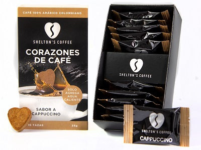 Cappuccino Instant Coffee Hearts Box Of 10 Units