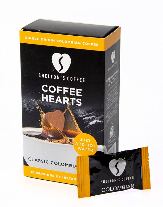 Colombian Instant Coffee Hearts Box of 10 units