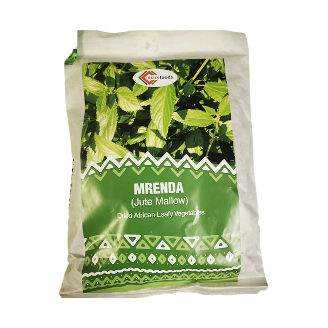 Mrenda Jute Mallow package with green leafy vegetable imagery on a white background