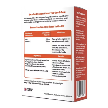 Vegan Iron - Ferrous Bisglycinate (+ Vitamin C)