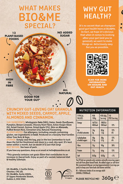 Apple & Cinnamon Gut-Loving Prebiotic* GRANOLA (360G)