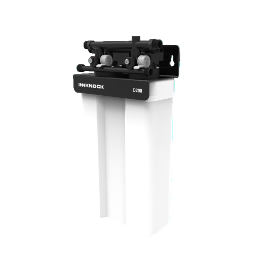 White water filter with black top section on a white background